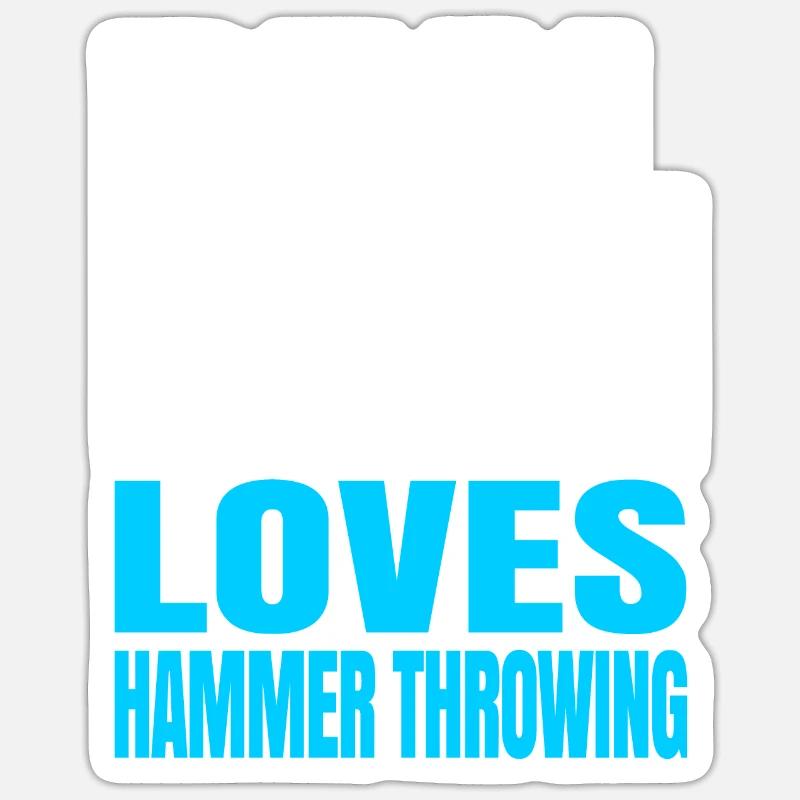 Lancer de marteau - Sticker taille S (10 x 10 cm) - blanc mat