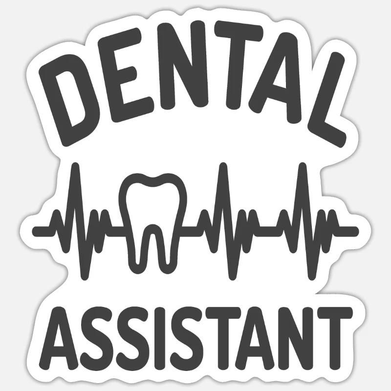 Citations d’assistant dentaire dentiste - Sticker taille S (10 x 10 cm) - blanc mat