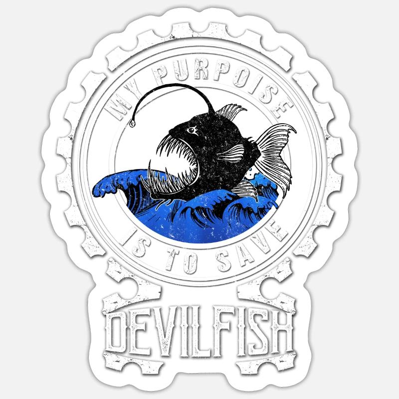 Devilfish Devil Perch - Sticker size S (10 x 10 cm) - white matte