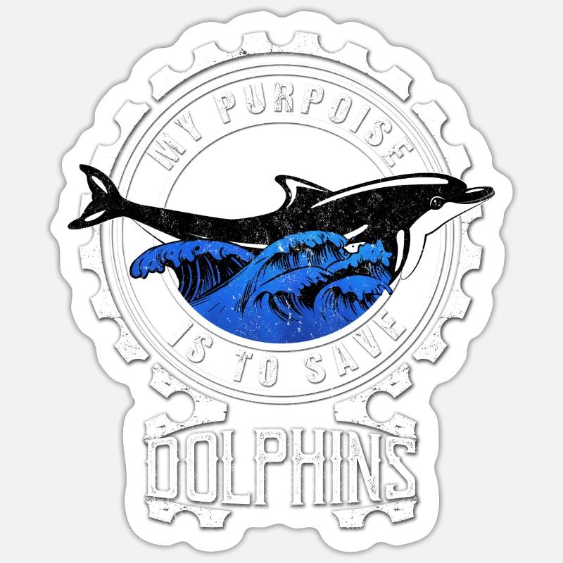Dolphin Dolphins - Sticker size S (10 x 10 cm) - white matte