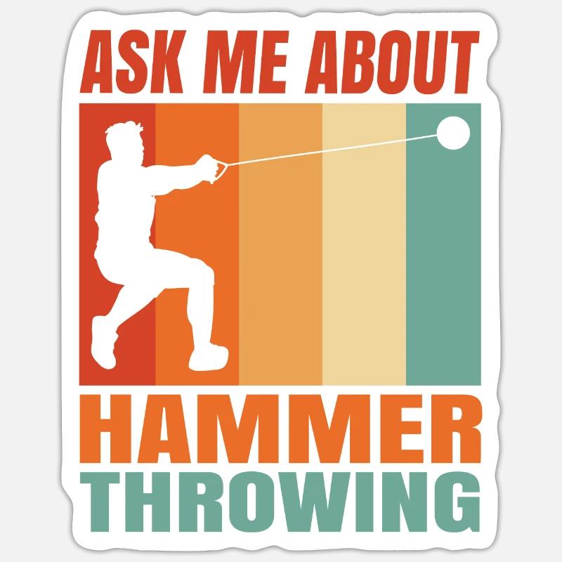 Hammer throw - Sticker size S (10 x 10 cm) - white matte