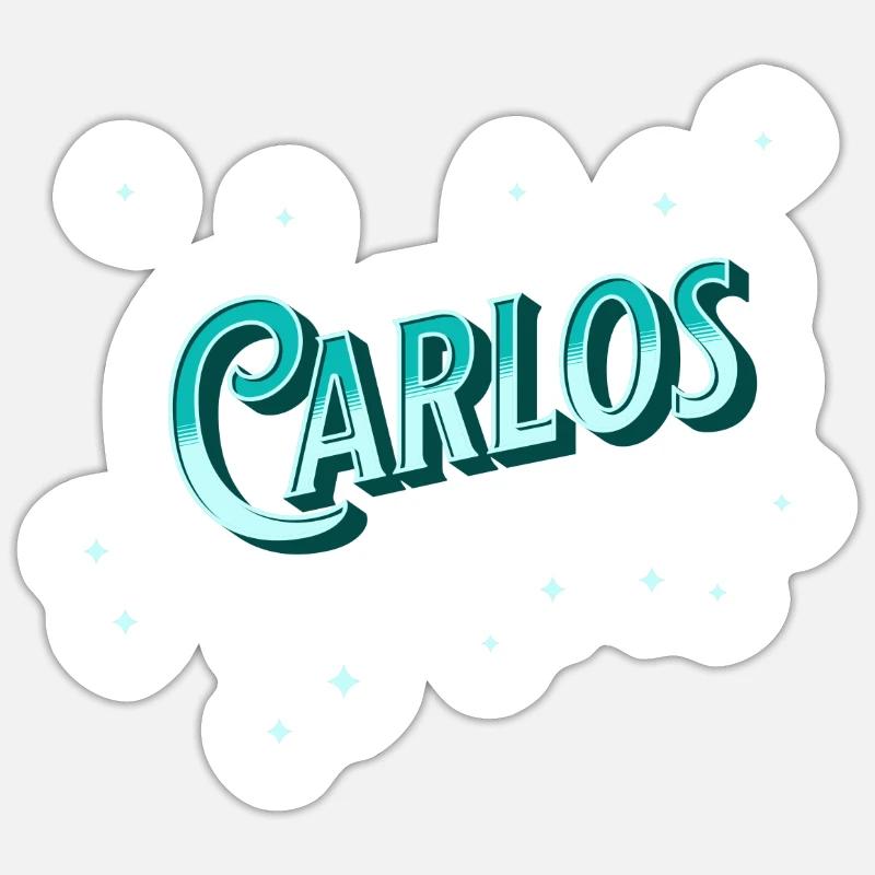 Carlos name personalized - Sticker size S (10 x 10 cm) - white matte