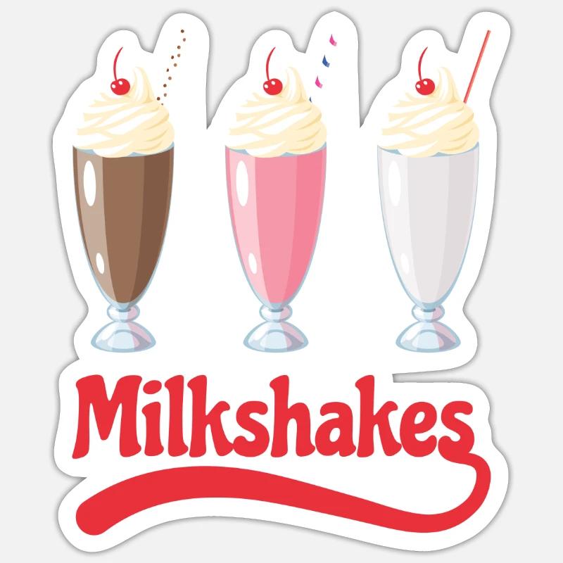 Milkshakes Milkshake Milkshaker - Sticker taille S (10 x 10 cm) - blanc mat