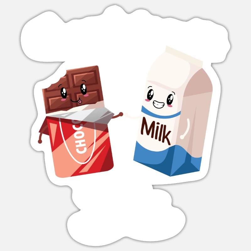 Chokolate Milkshake Milchshake - Sticker Größe S (10 x 10 cm) - Mattweiß