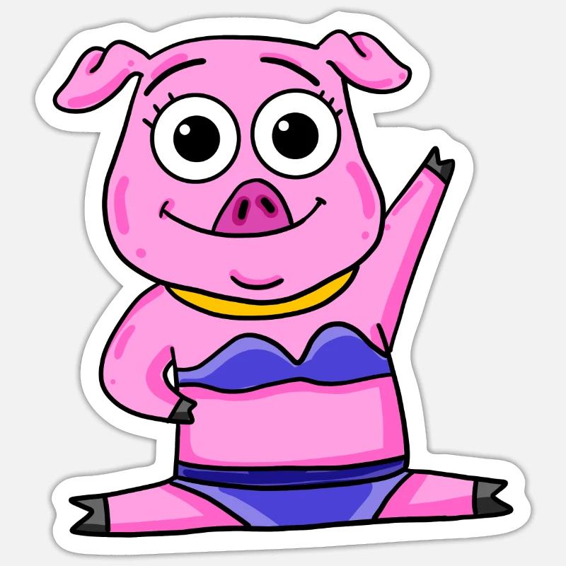 Cochon - Sticker taille S (10 x 10 cm) - blanc mat