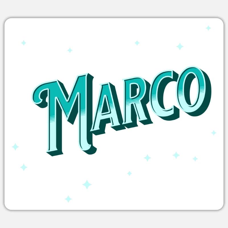 Marco name personalized - Sticker size S (10 x 10 cm) - white matte