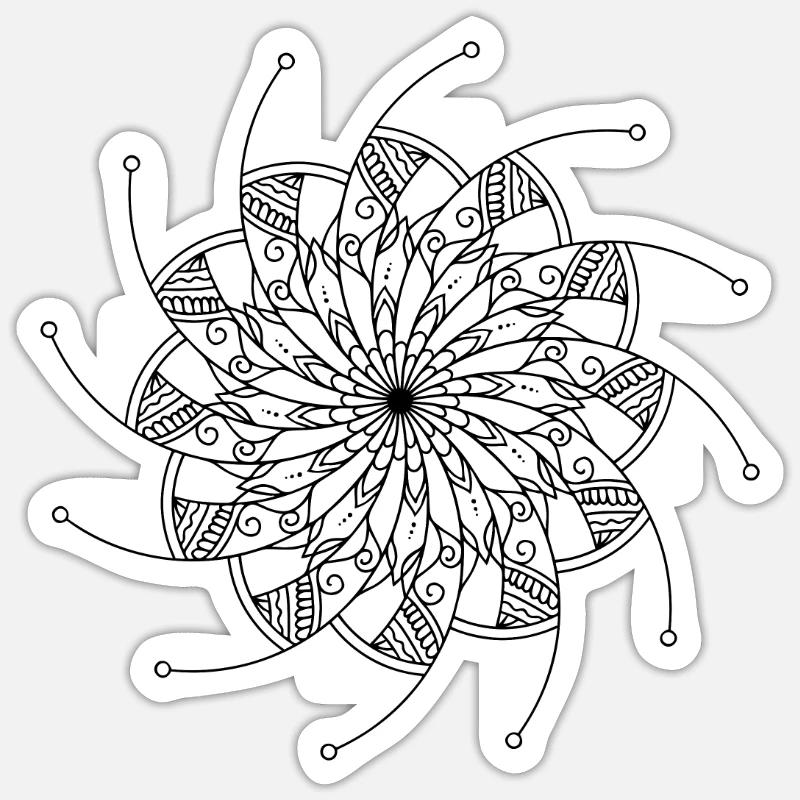 Rotating Mandala - Sticker size S (10 x 10 cm) - white matte
