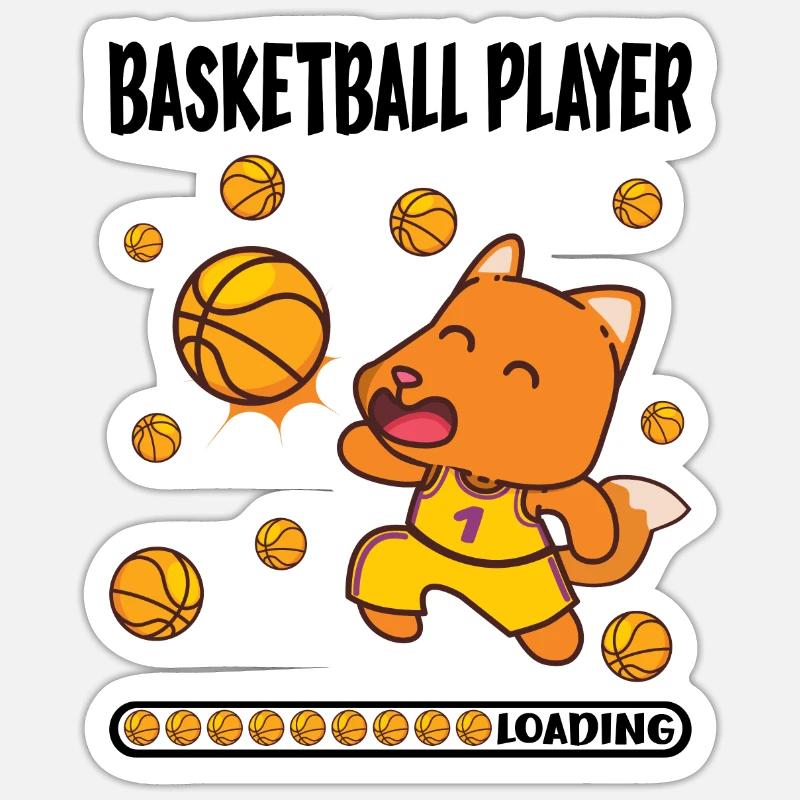Basketball Player Loading Basketballer Fox Playing Sticker size S (10 x 10 cm)