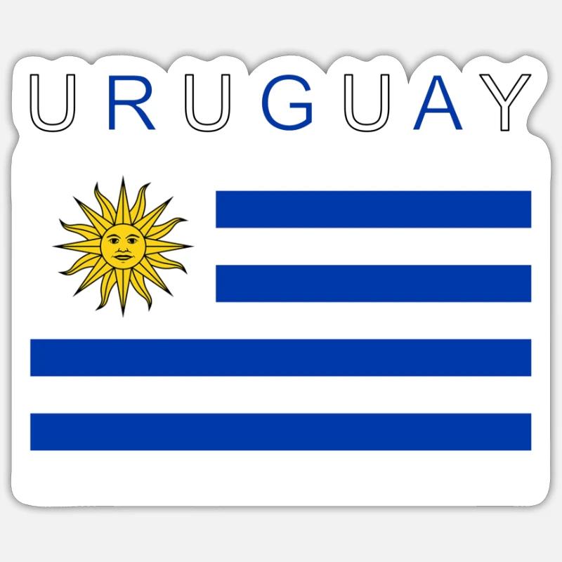 Uruguay Flagge Montevideo - Sticker Größe S (10 x 10 cm) - Mattweiß