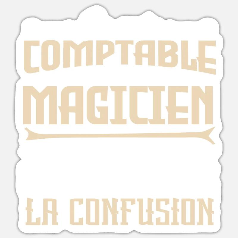Je suis comptable pas magicienne. - Sticker taille S (10 x 10 cm) - blanc mat