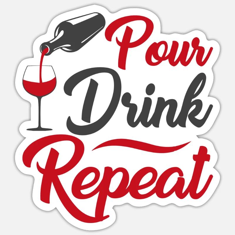 Verser la boisson répéter - Sticker taille S (10 x 10 cm) - blanc mat