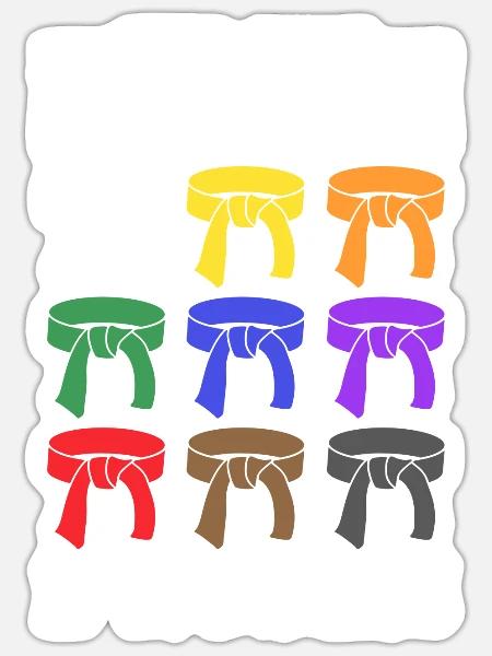 Karate Black Belt Gi Uniform It'S - Sticker Größe S (10 x 10 cm) - Mattweiß