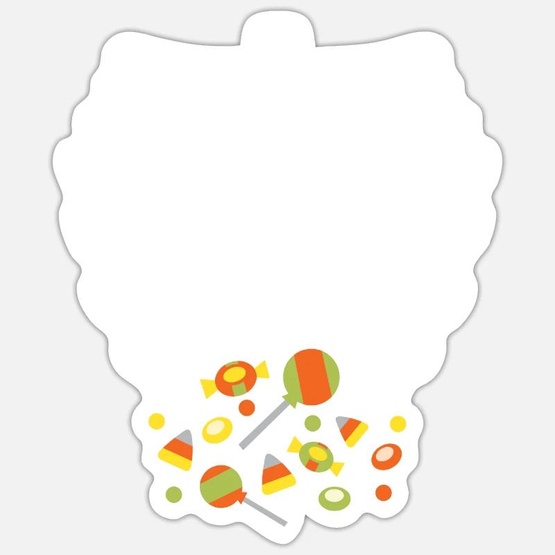 Spooky Scary Ribs Bonbons Halloween Süßes oder Saures Sticker Größe S (10 x 10 cm)
