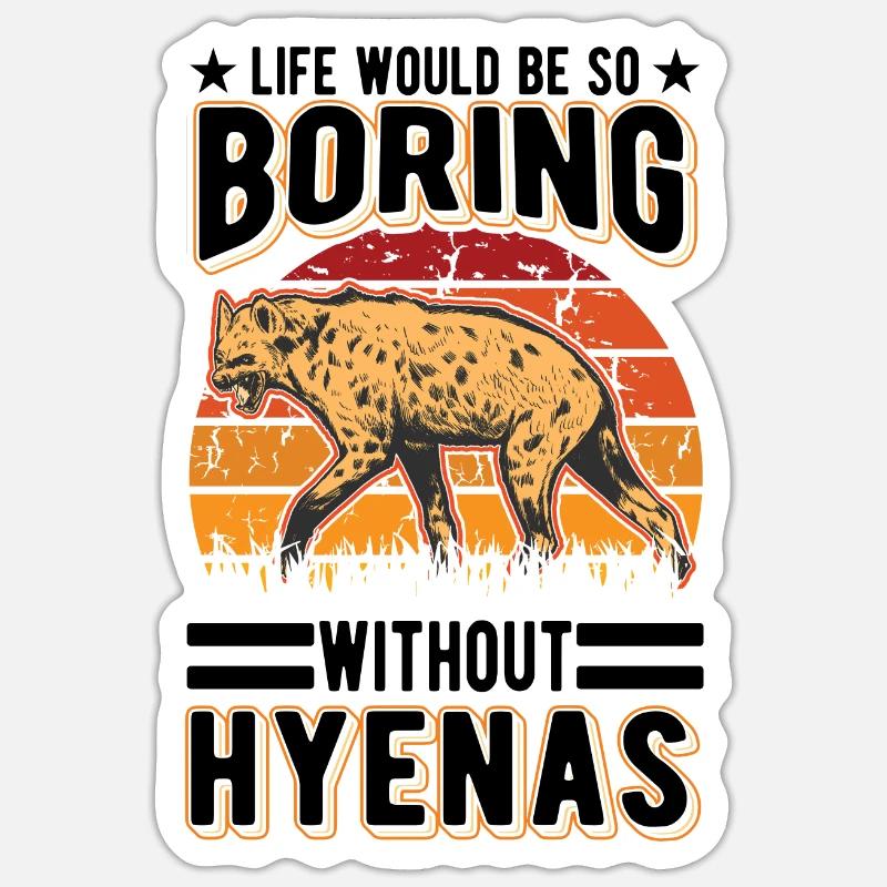 Hyäne Geschenk Erdwolf Hyena Sticker Größe S (10 x 10 cm)