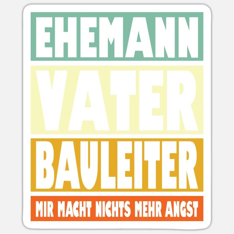 Bauleiter Vater Ehemann Held - Sticker Größe S (10 x 10 cm) - Mattweiß