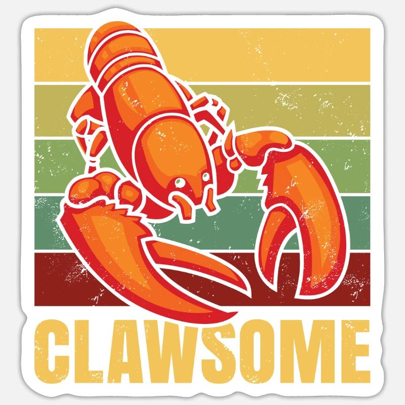 Klolignende krabbe skaldyr design til - Sticker størrelse S (10 x 10 cm) - mat hvid