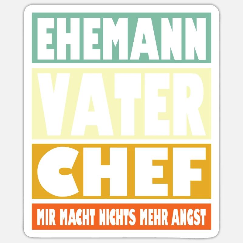 Chef Vater Ehemann Held - Sticker Größe S (10 x 10 cm) - Mattweiß