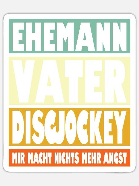 Discjockey Vater Ehemann Held - Sticker Größe S (10 x 10 cm) - Mattweiß