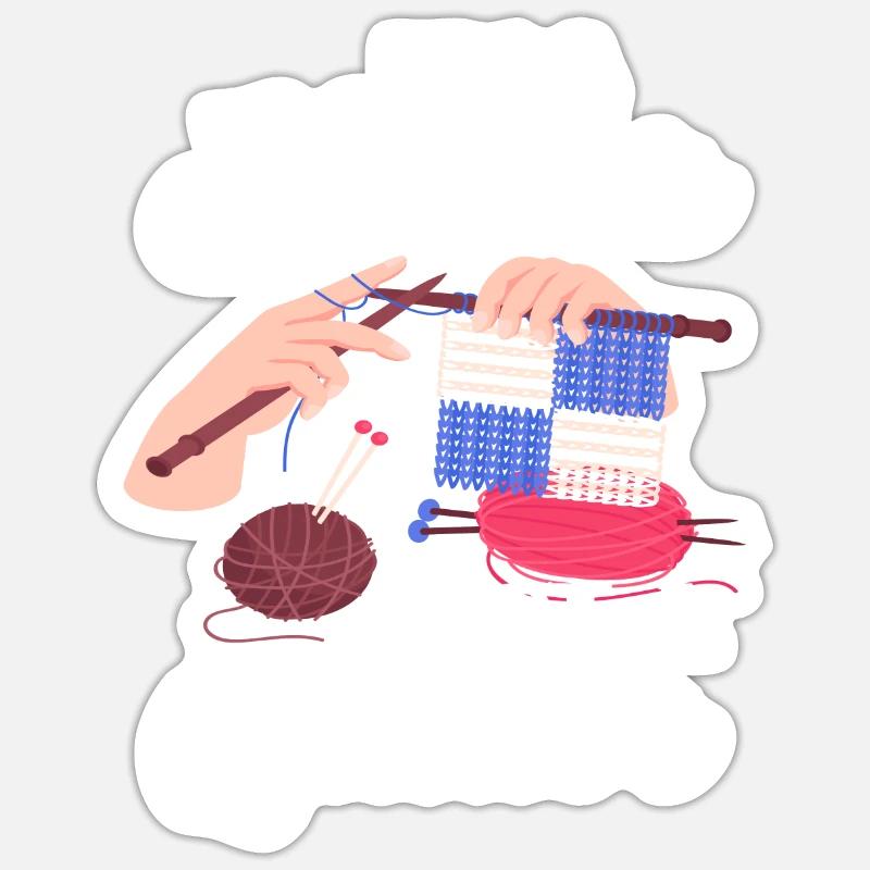 Knit - Sticker size S (10 x 10 cm) - white matte
