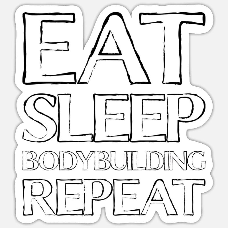 Manger du sommeil Musculation - Sticker taille S (10 x 10 cm) - blanc mat