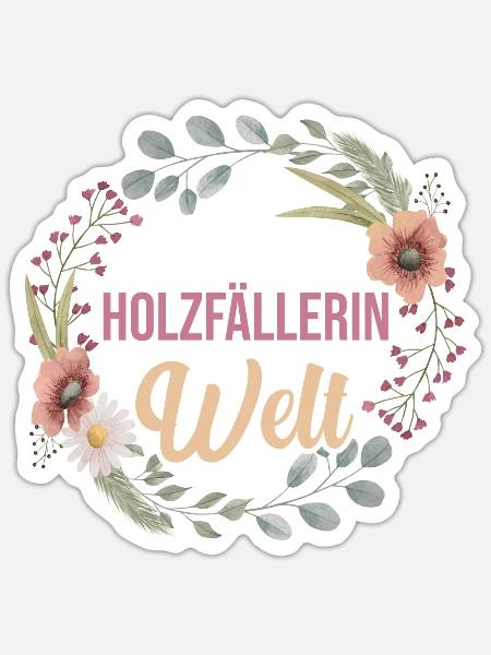 Waldarbeiter Förster Waldarbeit Holzfäller - Sticker Größe S (10 x 10 cm) - Mattweiß