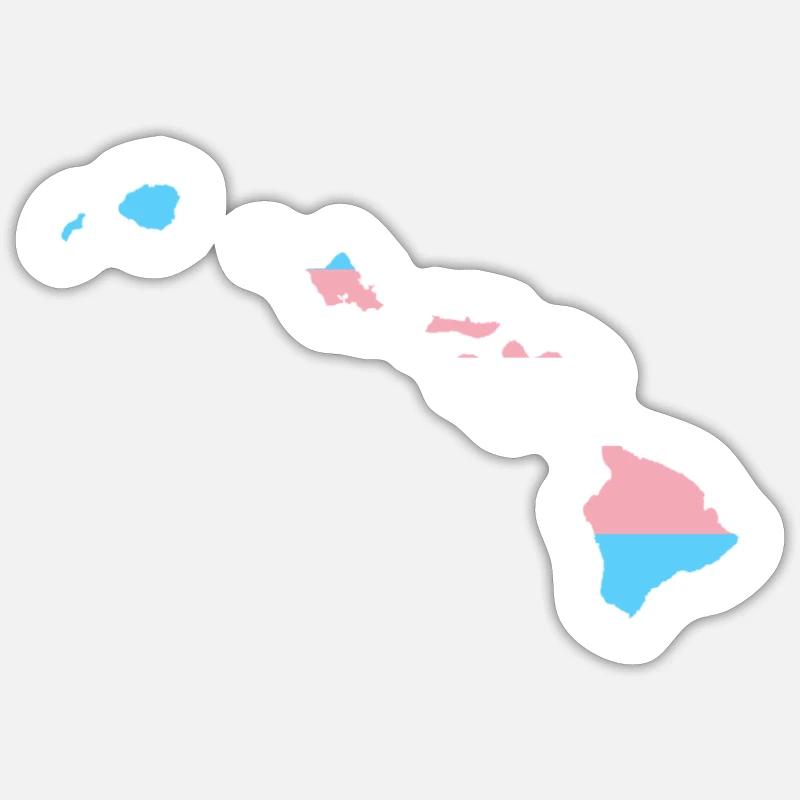 Trans Flag Hawaii LGBT Pride Support Sticker size S (10 x 10 cm)