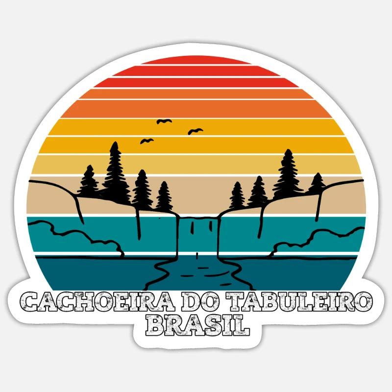 Cachoeira do Tabuleiro Brasil - Sticker taille S (10 x 10 cm) - blanc mat