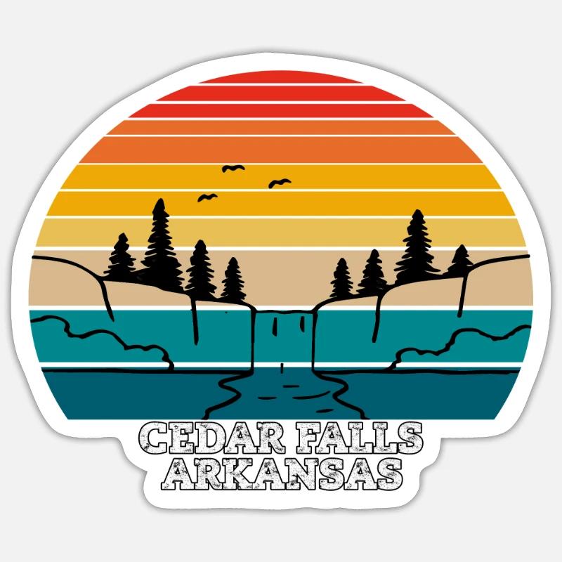 Cedar Falls Arkansas Sticker taille S (10 x 10 cm)