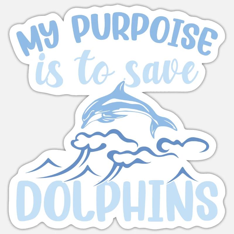 Dauphin Dauphins - Sticker taille S (10 x 10 cm) - blanc mat
