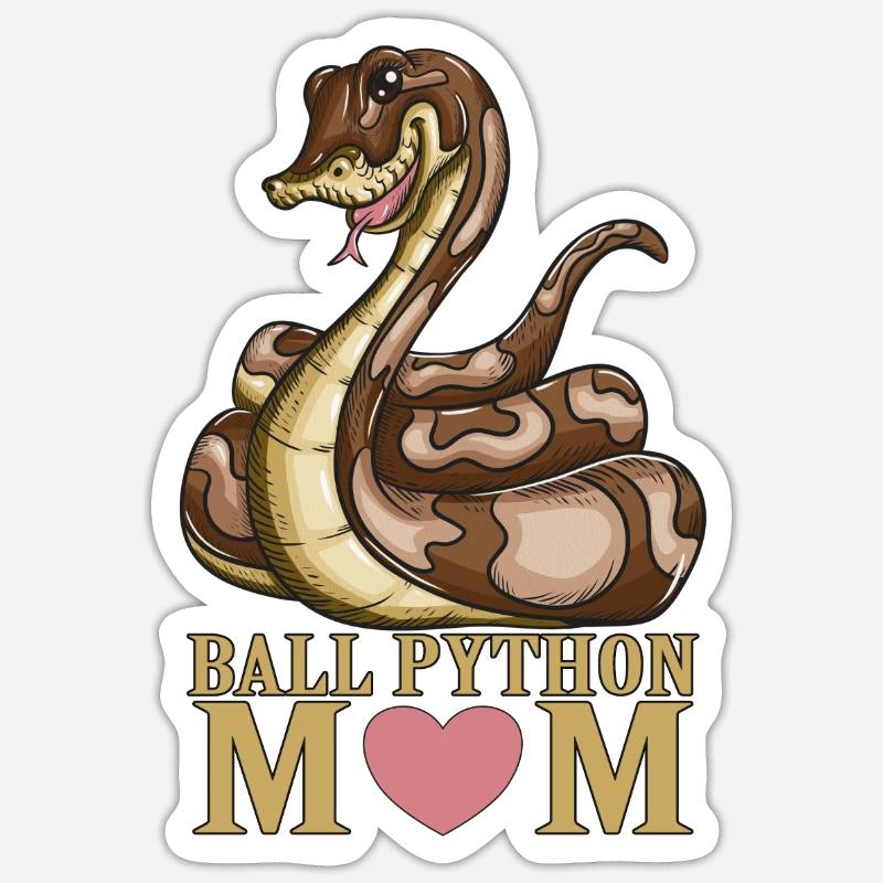 Snake Lover Snake Reptile Ball Python Mom Sticker size S (10 x 10 cm)