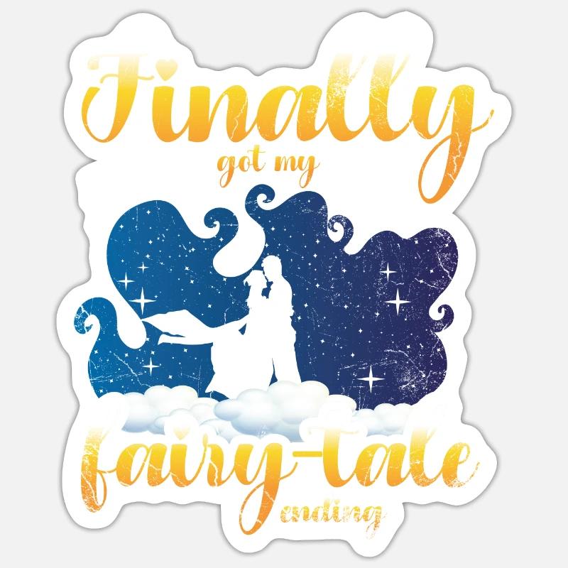 Endlich Mein Märchen-ende-ehe-design - Sticker Größe S (10 x 10 cm) - Mattweiß