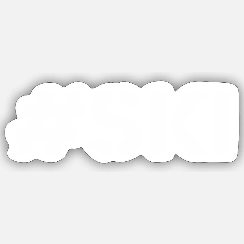 Ski - #ski - Sticker taille S (10 x 10 cm) - blanc mat
