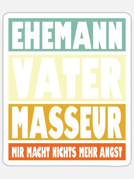 Masseur Vater Ehemann Held - Sticker Größe S (10 x 10 cm) - Mattweiß