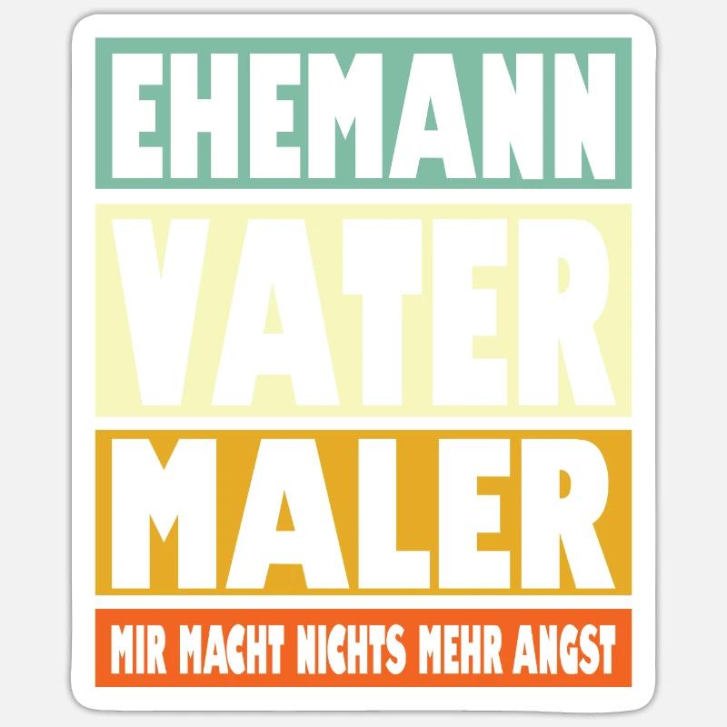 Maler Vater Ehemann Held - Sticker Größe S (10 x 10 cm) - Mattweiß