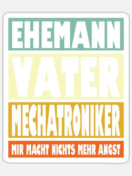 Mechatroniker Vater Ehemann Held - Sticker Größe S (10 x 10 cm) - Mattweiß