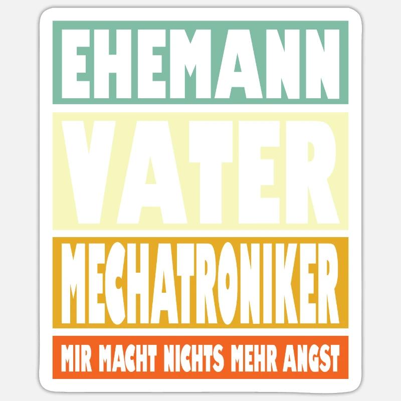 Mechatroniker Vater Ehemann Held - Sticker Größe S (10 x 10 cm) - Mattweiß