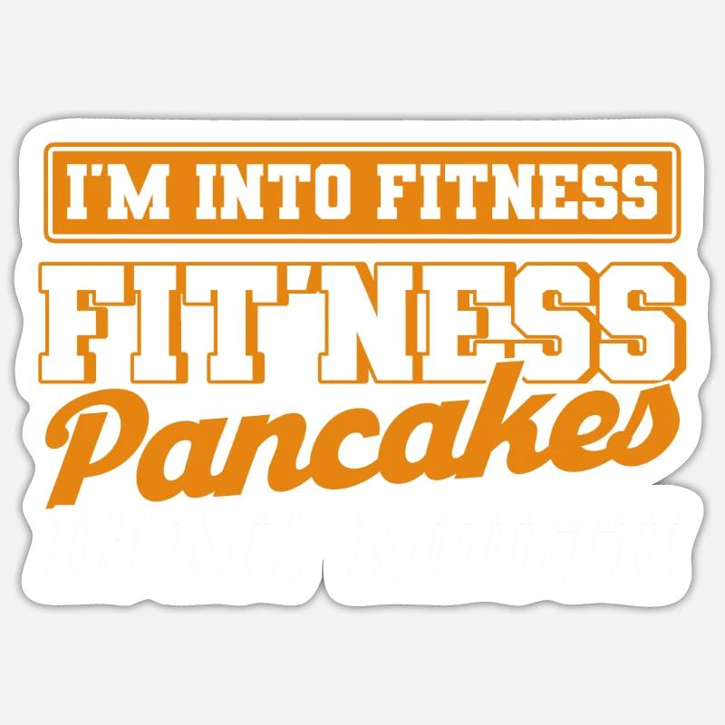 Pancake Lover Gift Pancake Dicton - Sticker taille S (10 x 10 cm) - blanc mat