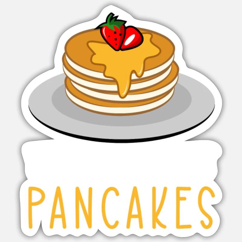 Pancake Lover Gift Pancake Dicton - Sticker taille S (10 x 10 cm) - blanc mat