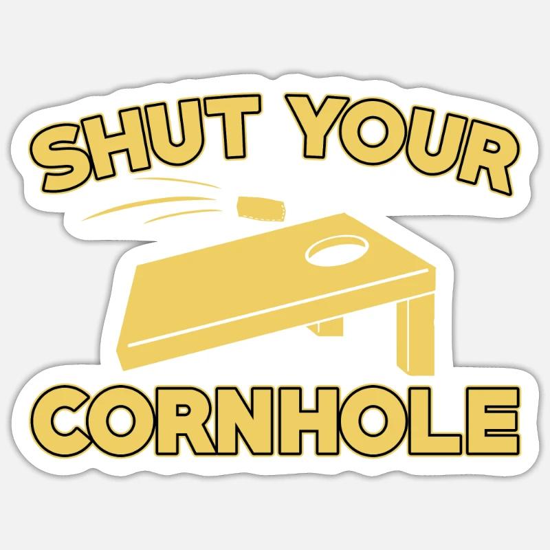 Close your cornhole Sticker size S (10 x 10 cm)