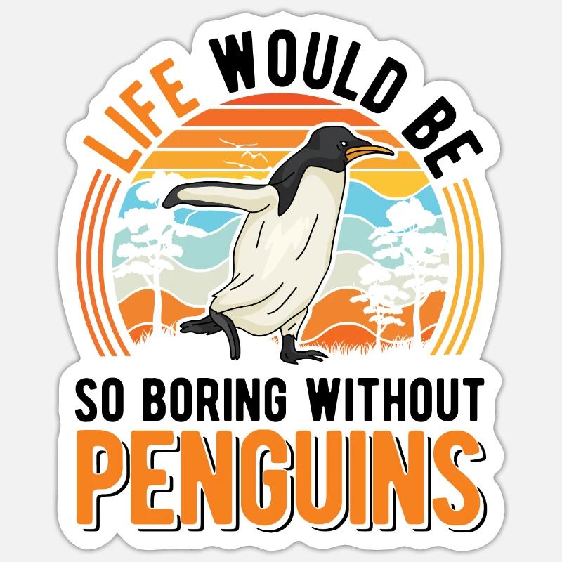 Pingouin Cadeau Pingouin - Sticker taille S (10 x 10 cm) - blanc mat