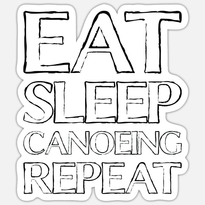 Manger du canoë de sommeil - Sticker taille S (10 x 10 cm) - blanc mat