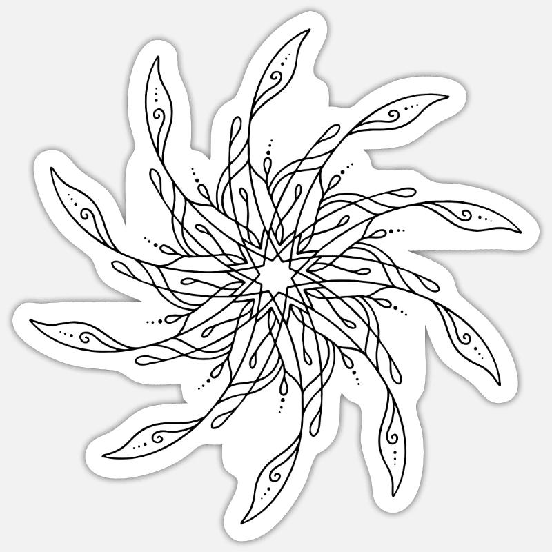 Rotating Mandala - Sticker size S (10 x 10 cm) - white matte