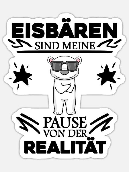Eisbär Polarbär Bär - Sticker Größe S (10 x 10 cm) - Mattweiß