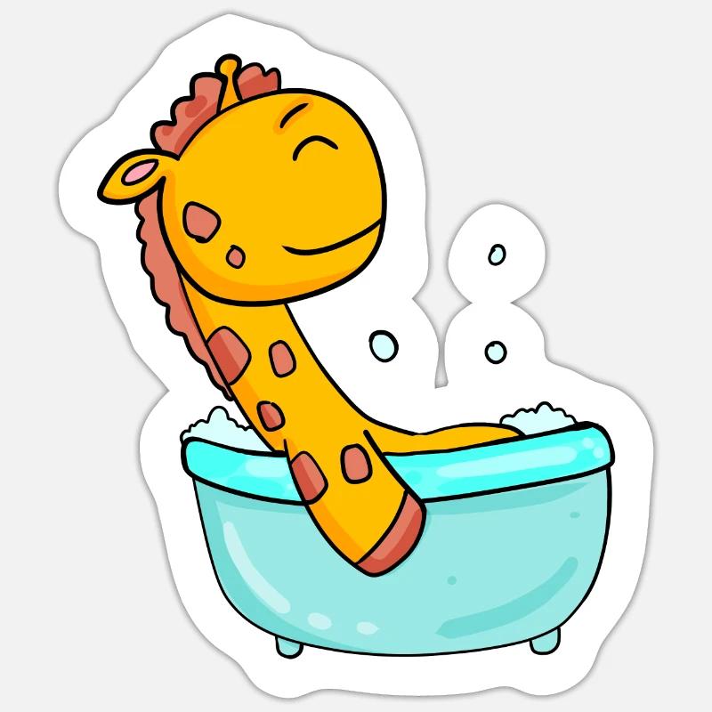 Giraffe - Sticker Größe S (10 x 10 cm) - Mattweiß