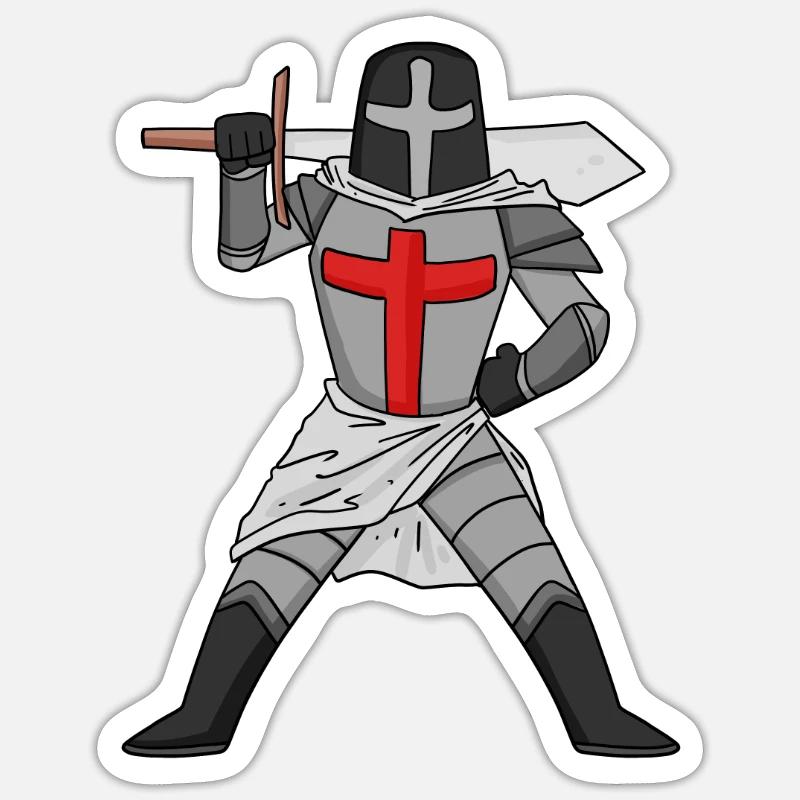 Croix de l’épée templière - Sticker taille S (10 x 10 cm) - blanc mat