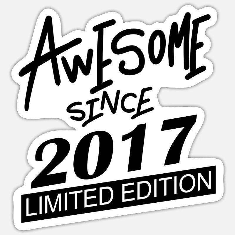 2017 - Millésime 2017 - Sticker taille S (10 x 10 cm) - blanc mat