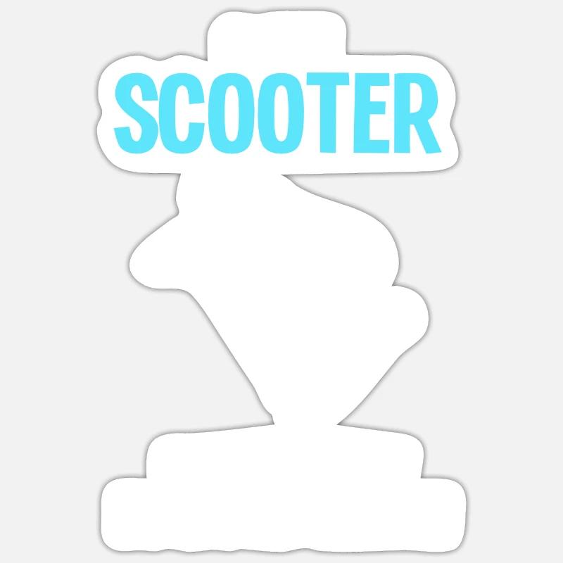 Scooter Roller Roller-Fahrer Geschenk - Sticker Größe S (10 x 10 cm) - Mattweiß