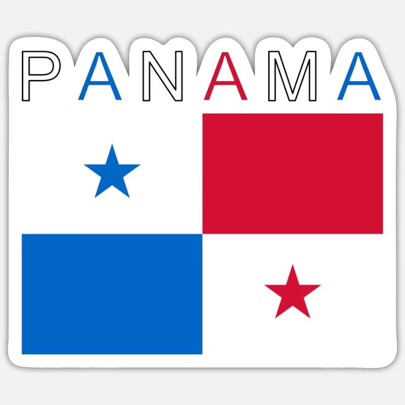 Drapeau du Panama - Sticker taille S (10 x 10 cm) - blanc mat