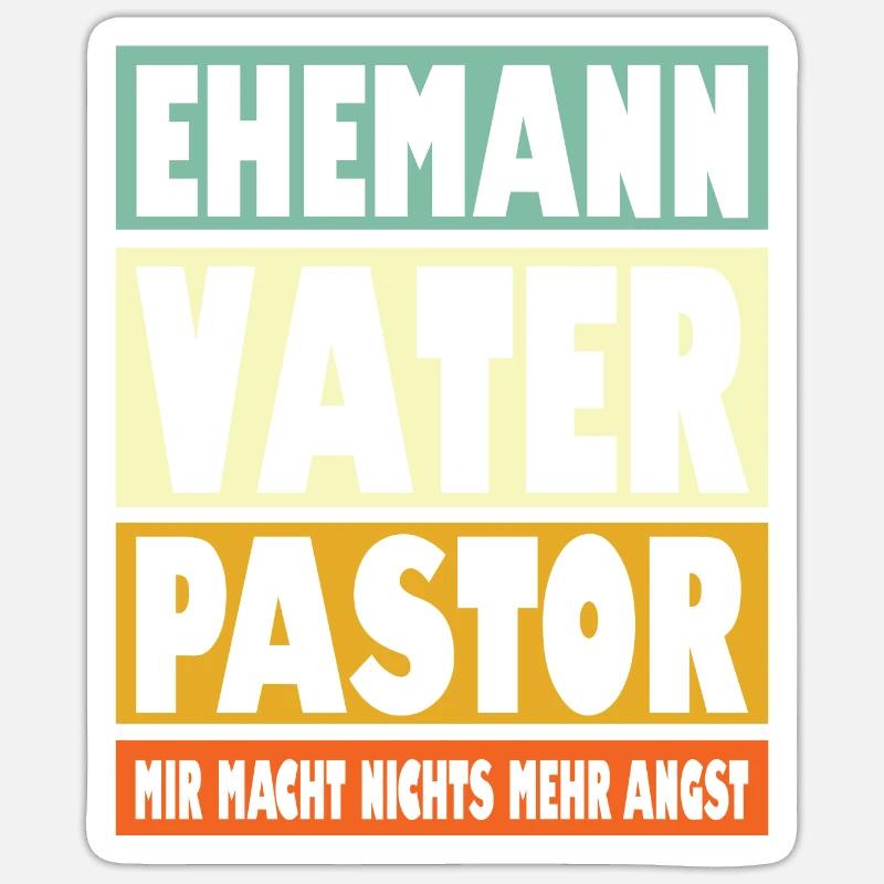 Pastor Vater Ehemann Held Sticker Größe S (10 x 10 cm)