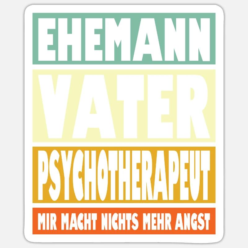 Psychotherapeut Vater Ehemann Held - Sticker Größe S (10 x 10 cm) - Mattweiß